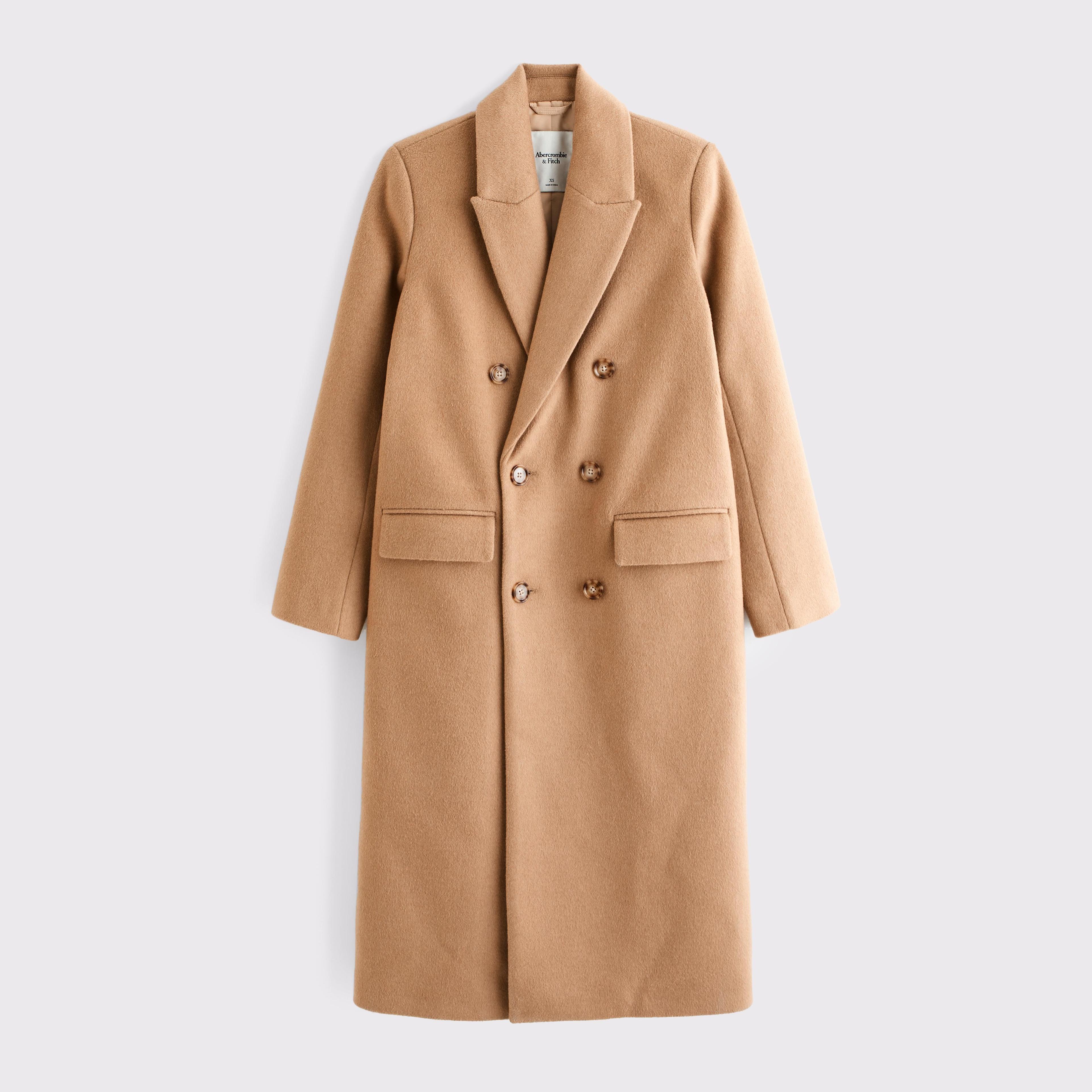 Wool-Blend Double-Breasted Coat Product Image