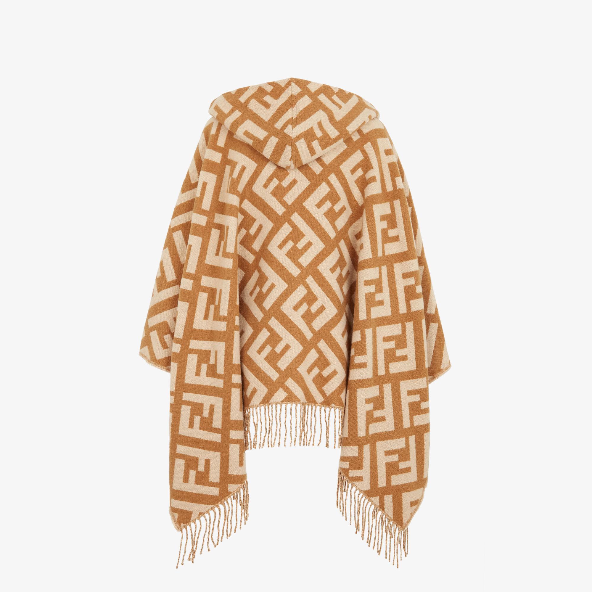 FF PonchoCaramel-colored cashmere poncho Product Image