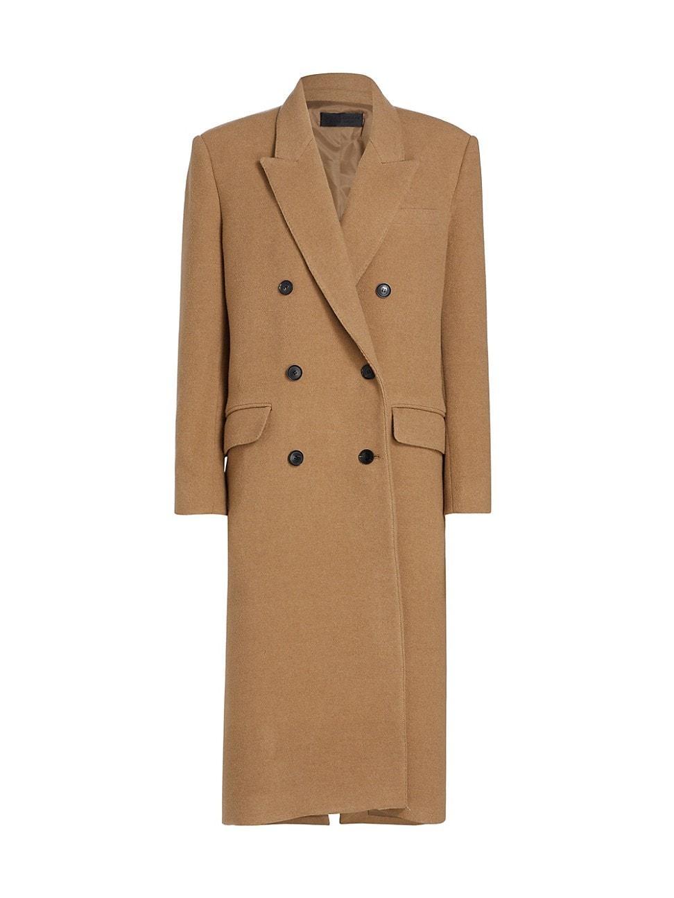 Womens Edmont Double-Breasted Long Coat Product Image