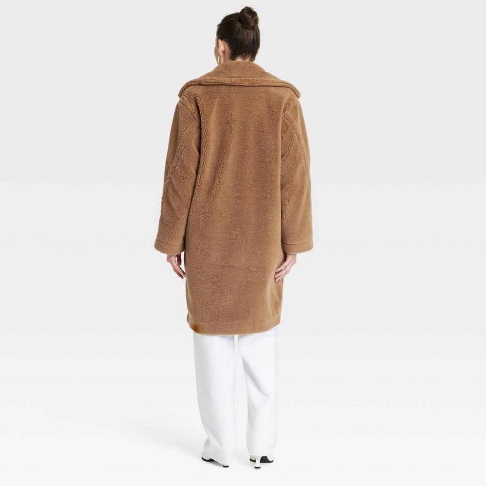 Womens Faux Shearling Coat - Universal Thread Brown M Product Image