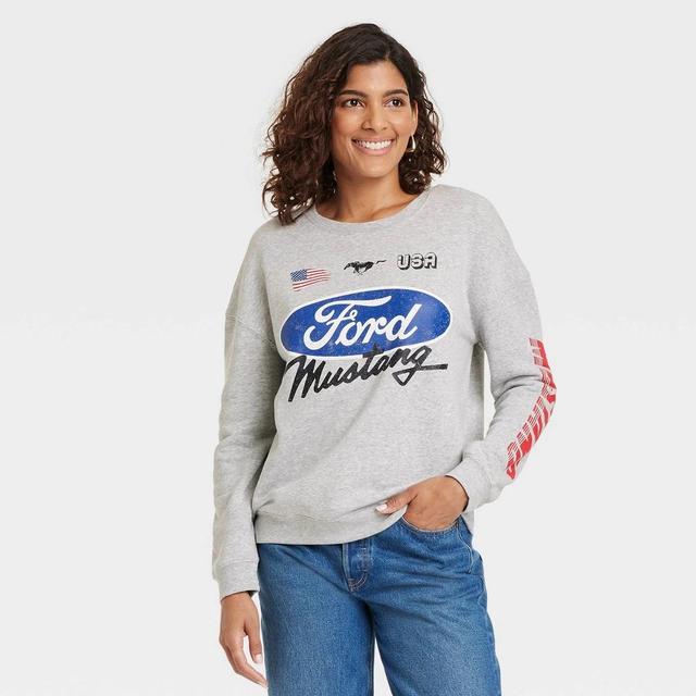 Womens Ford Mustang Cozy Graphic Sweatshirt - Heather Product Image