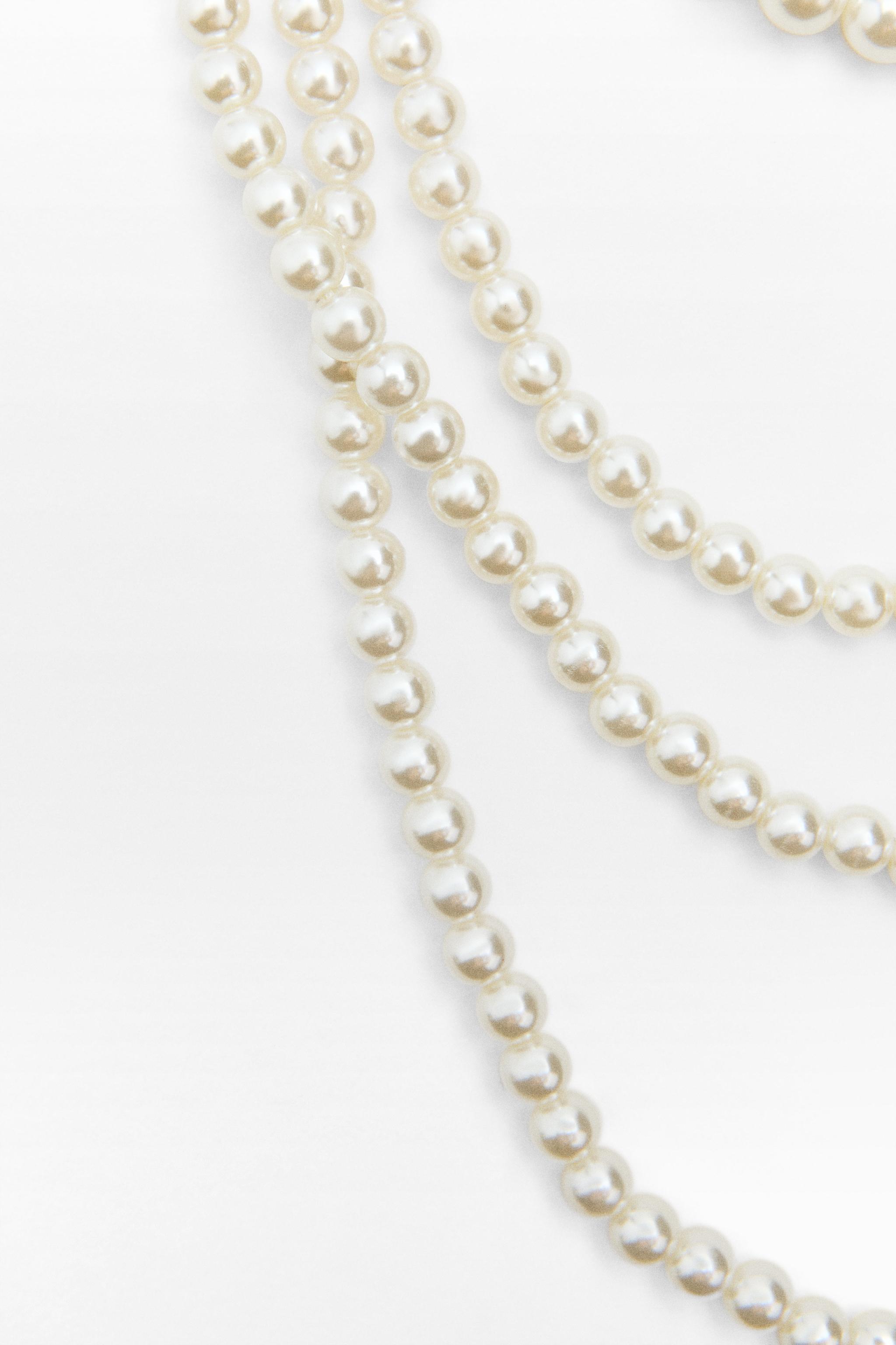 MULTI-STRAND FAUX PEARL NECKLACE Product Image