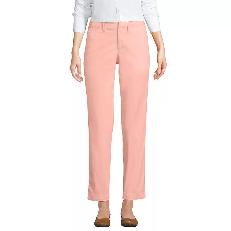 Womens Lands End Mid Rise Classic Straight Leg Chino Ankle Pants Product Image