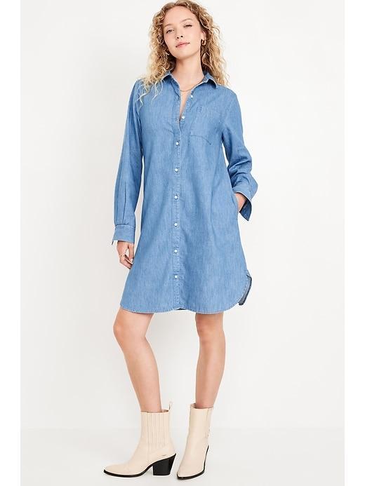 Jean Mini Shirt Dress Product Image