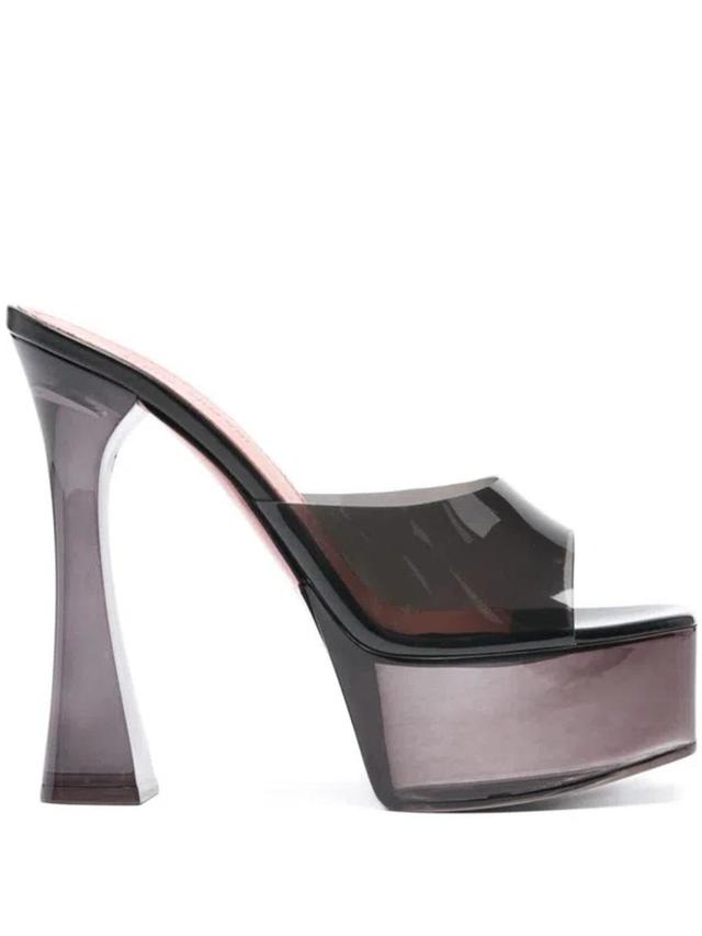 Dalida Glass Sling Pvc Heel Mules In Black Product Image