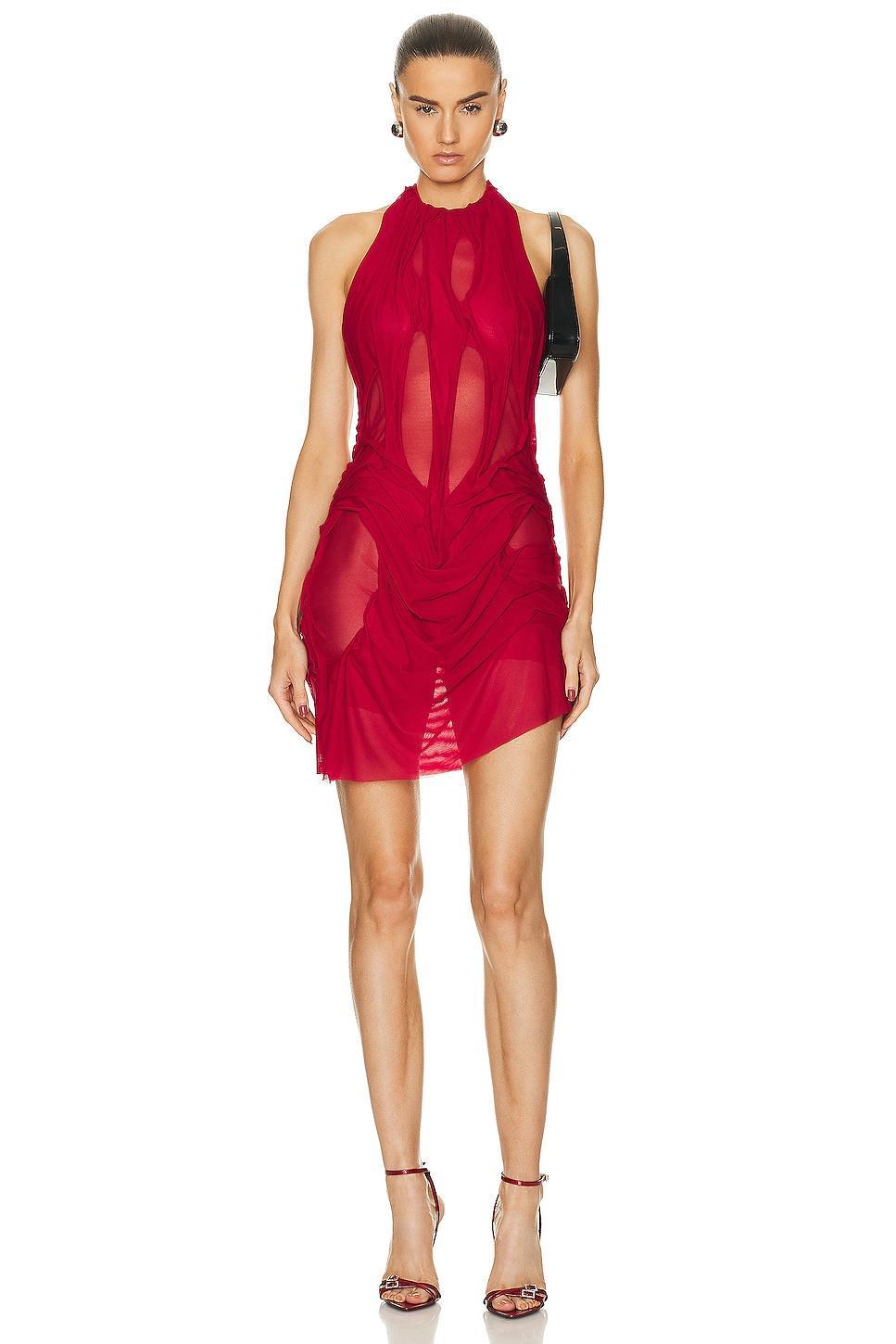 Di Petsa Wetlook Mini Dress Red. (also in ). Product Image