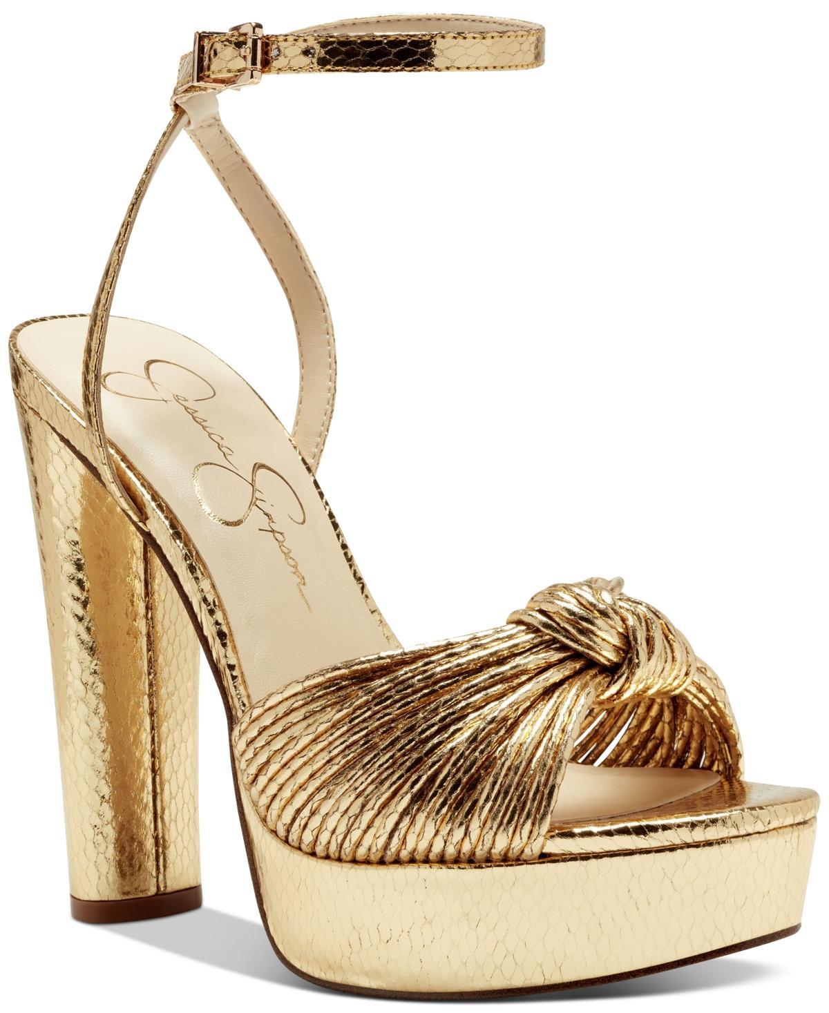 Jessica Simpson Immie Ankle Strap Embossed Platform Dress Sandals Product Image