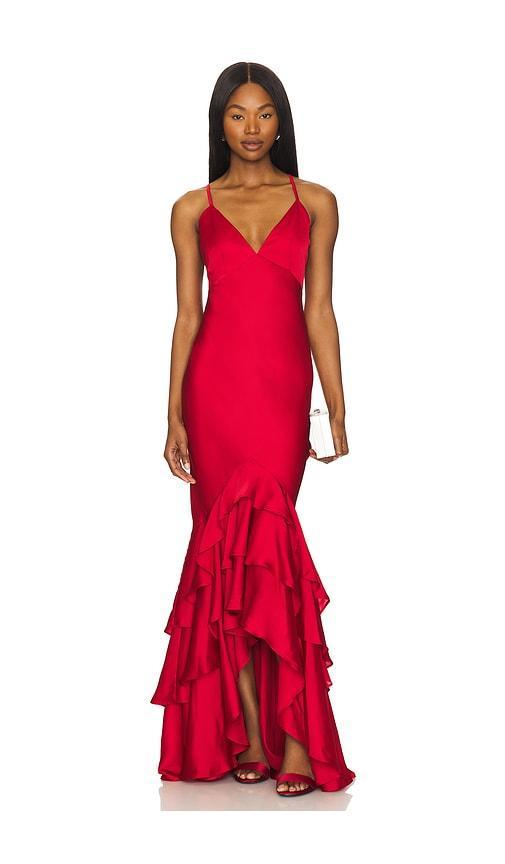 Lovers and Friends Cleo Gown in Red Product Image