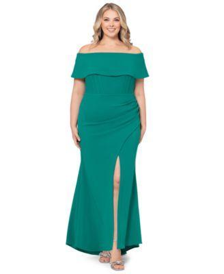 Plus Size Corset Off-The-Shoulder Gown Product Image