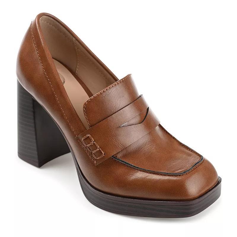 Journee Collection Ezzey Womens Heeled Loafers Product Image