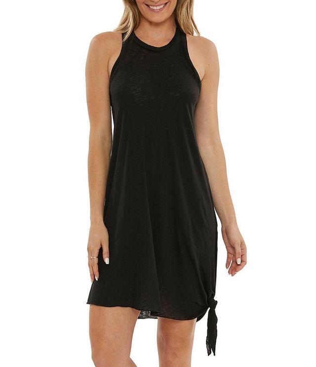 Becca by Rebecca Virtue Beach Date Crew Neck Side Knot Hem Cover-Up Dress Product Image