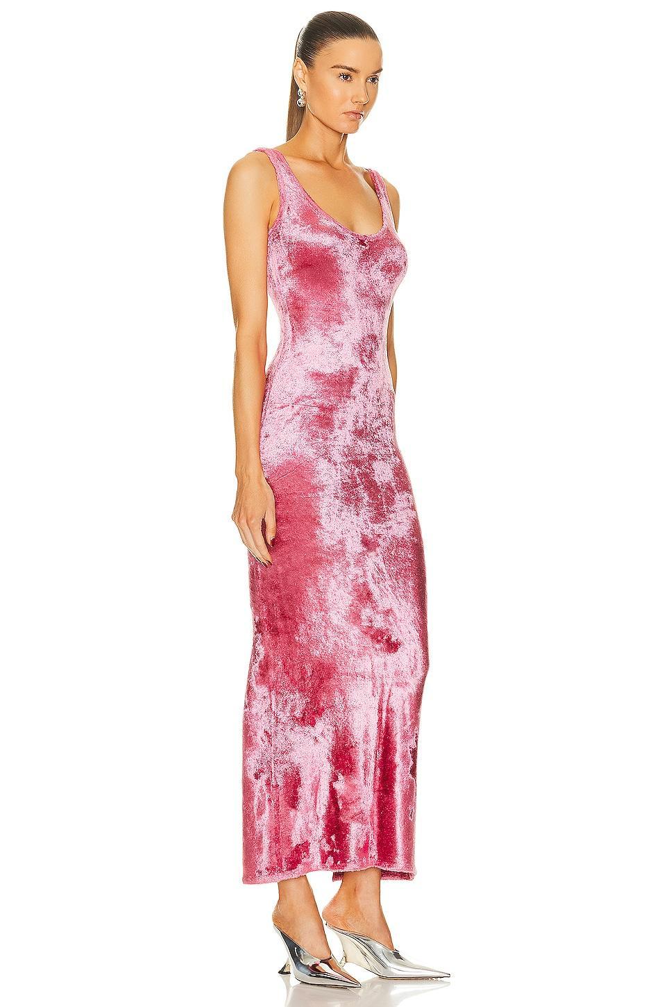 Lapointe High Shine Velvet Scoop Neck Tank Maxi Dress Pink. (also in L). Product Image