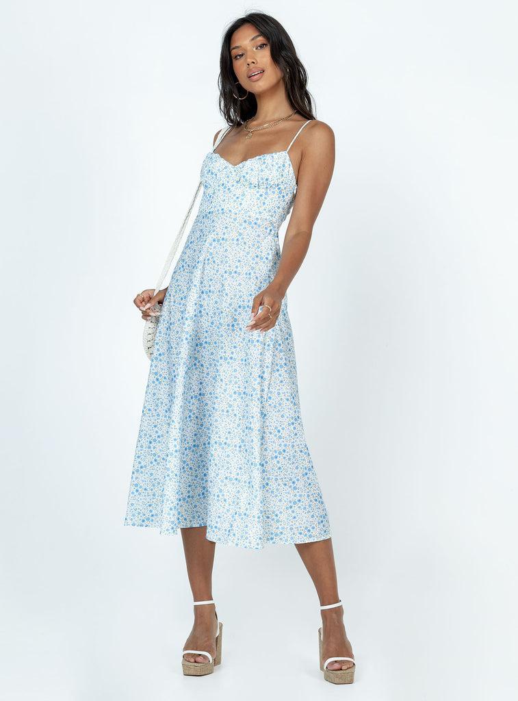 Amara Midi Dress Blue Multi Product Image