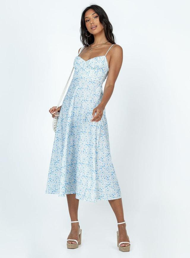 Amara Midi Dress Blue Multi Product Image