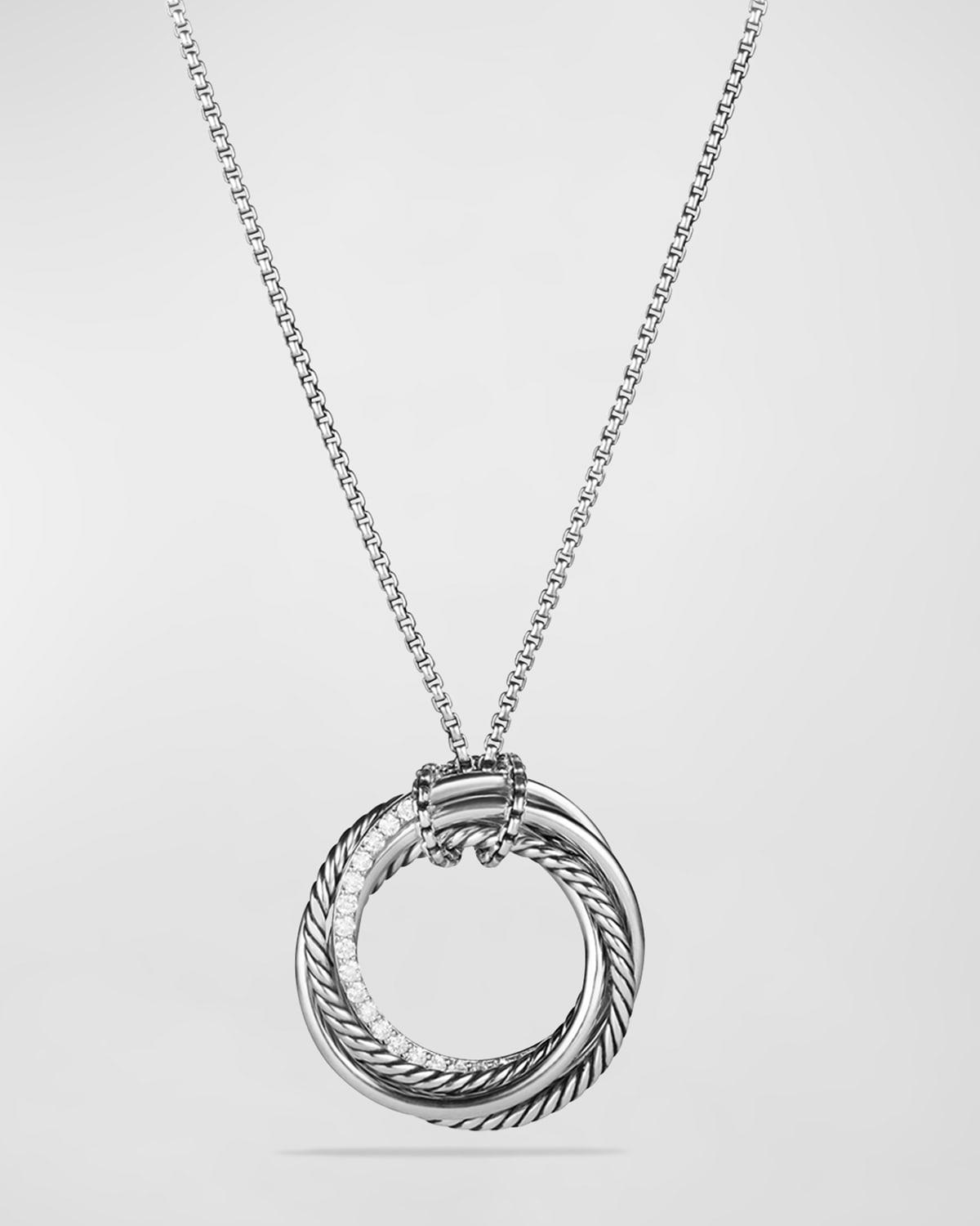 Womens Crossover Pendant Necklace with Diamonds Product Image