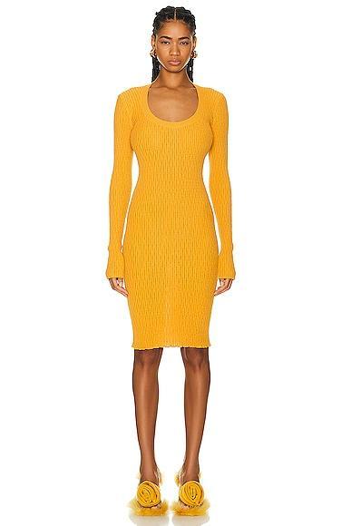 Burberry Long Sleeve Dress in Yellow Product Image