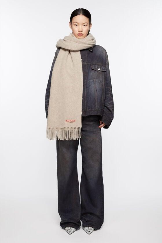 Fringe wool scarf - oversized Product Image