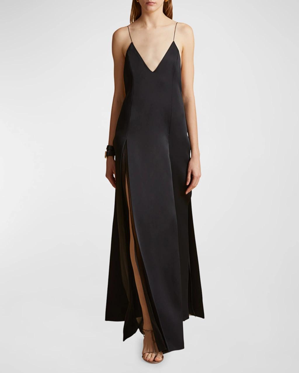 KHAITE Nonya Backless Maxi Dress In Black Product Image