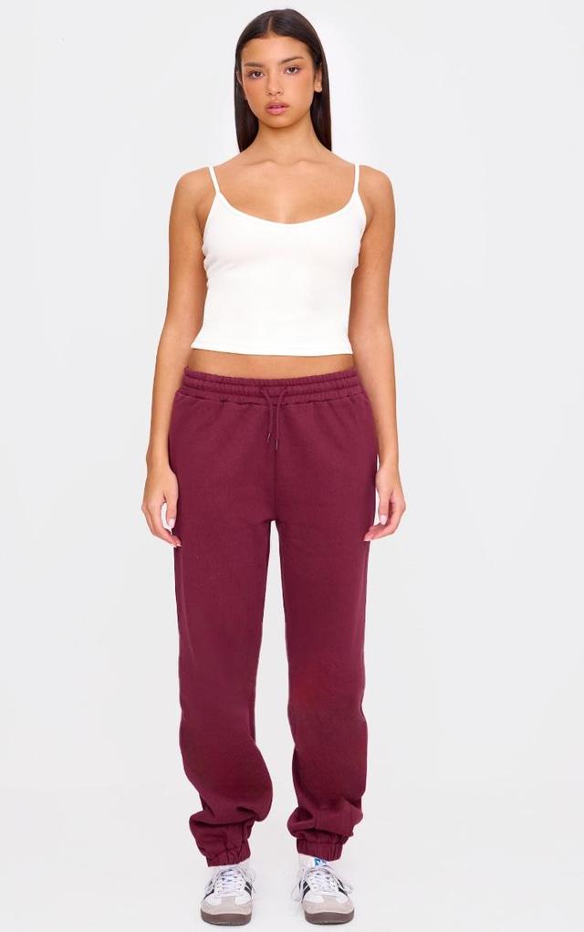 Burgundy Premium Cuffed Sweatpants Product Image