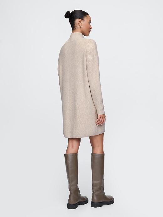 CashSoft Rib Turtleneck Mini Sweater Dress Product Image