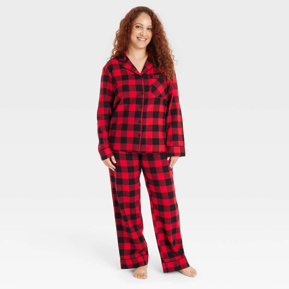 Womens Buffalo Check Flannel Holiday Matching Family Pajama Set - Wondershop Red Product Image