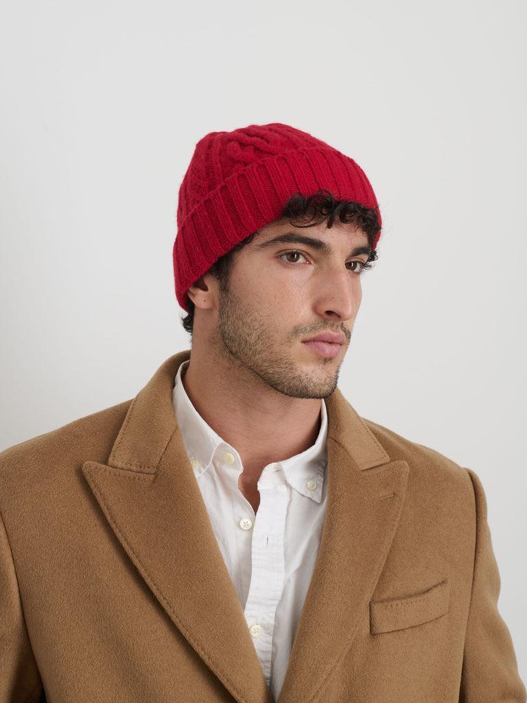 Aran Cable Beanie In Wool Product Image