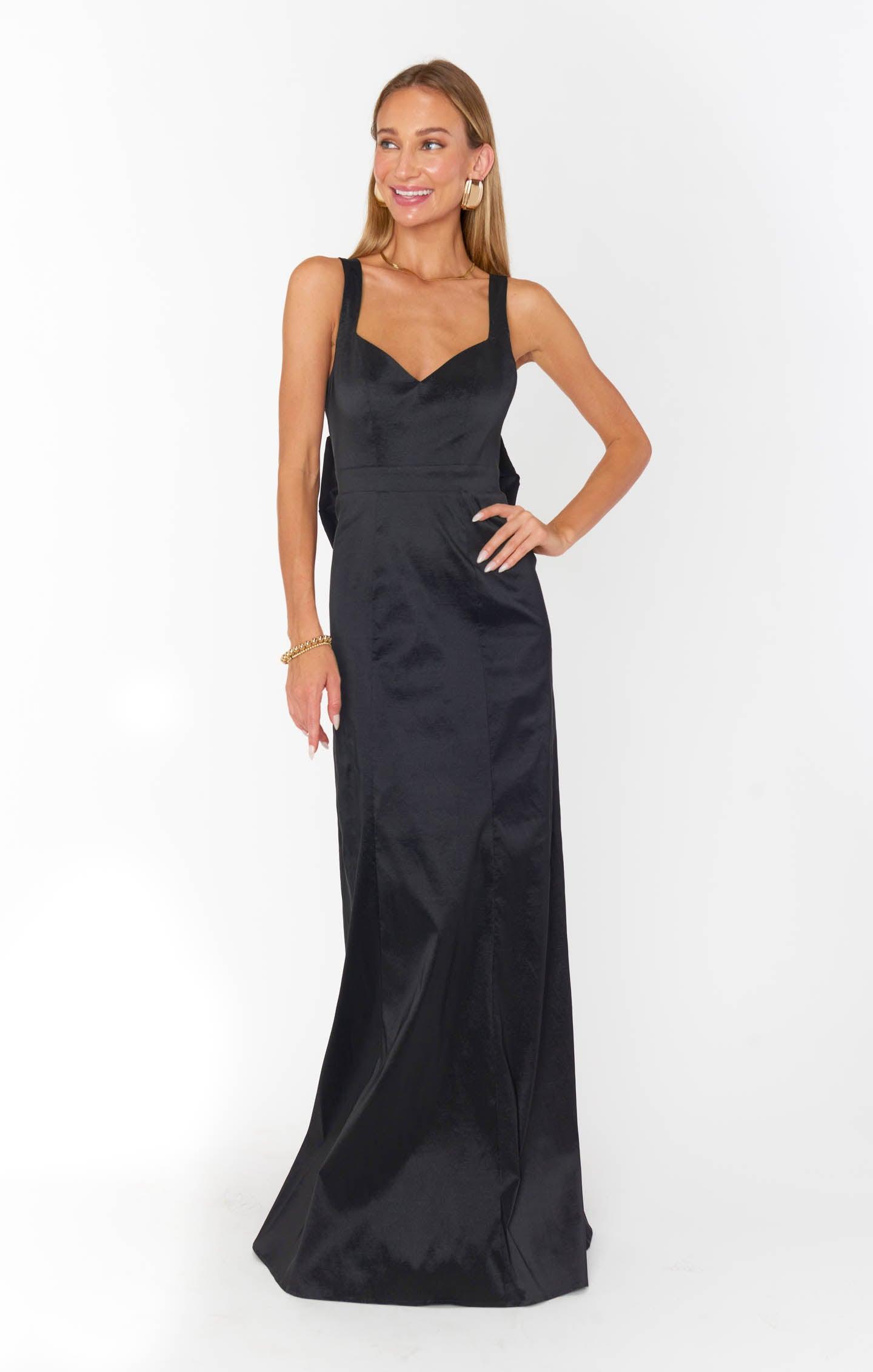 Charlotte Bow Dress ~ Black Taffeta Product Image