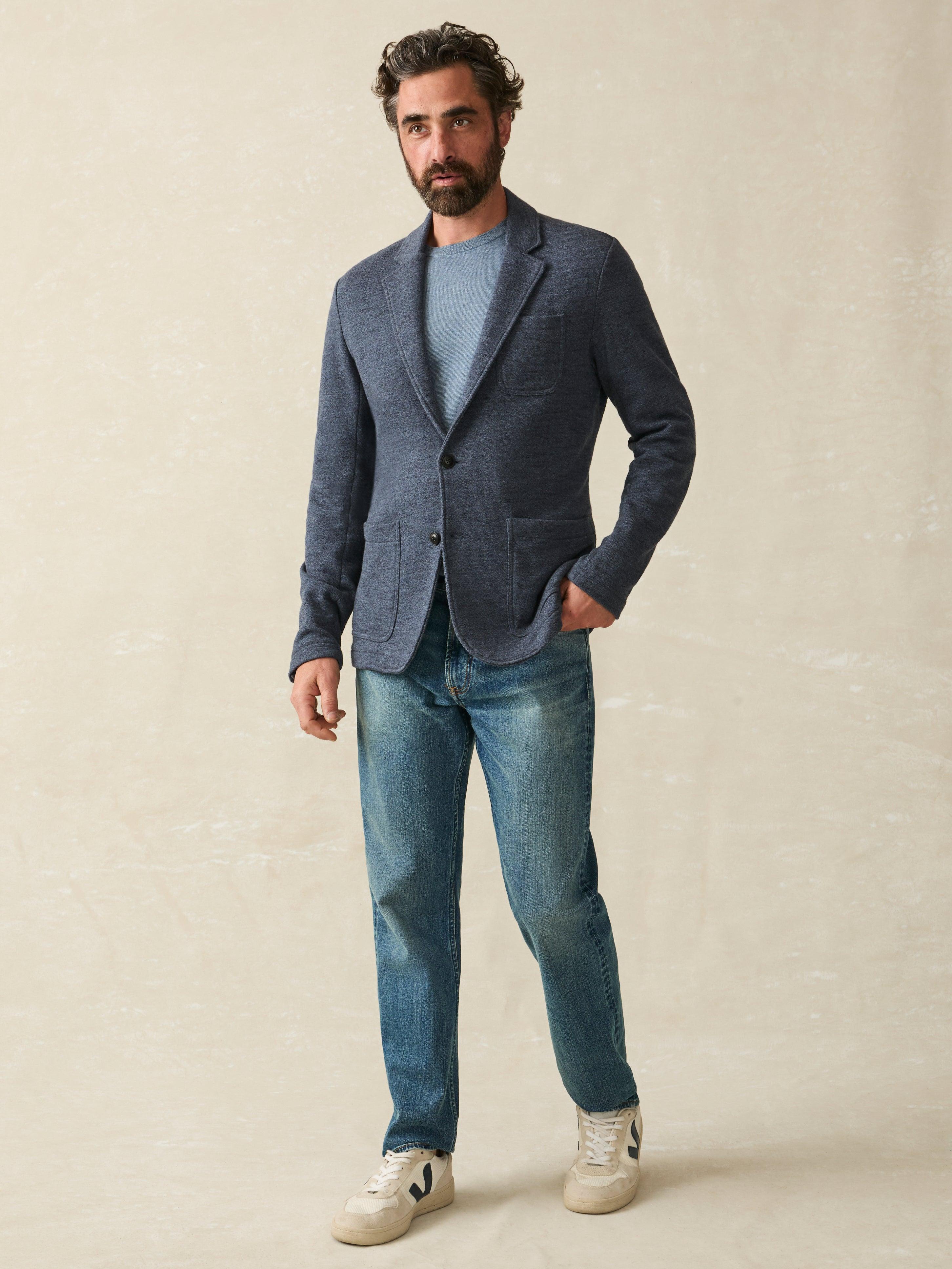 Inlet Knit Blazer - Deep Navy Melange Product Image