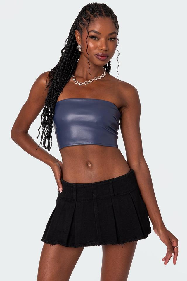 Mazie Faux Leather Bandeau Top Product Image