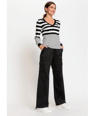 Olsen Womens Wide Leg Sateen Pull-On Pant product image