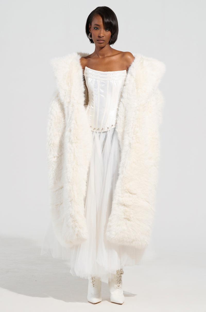 BCARDI LONG LUXE FAUX FUR TRENCH Product Image