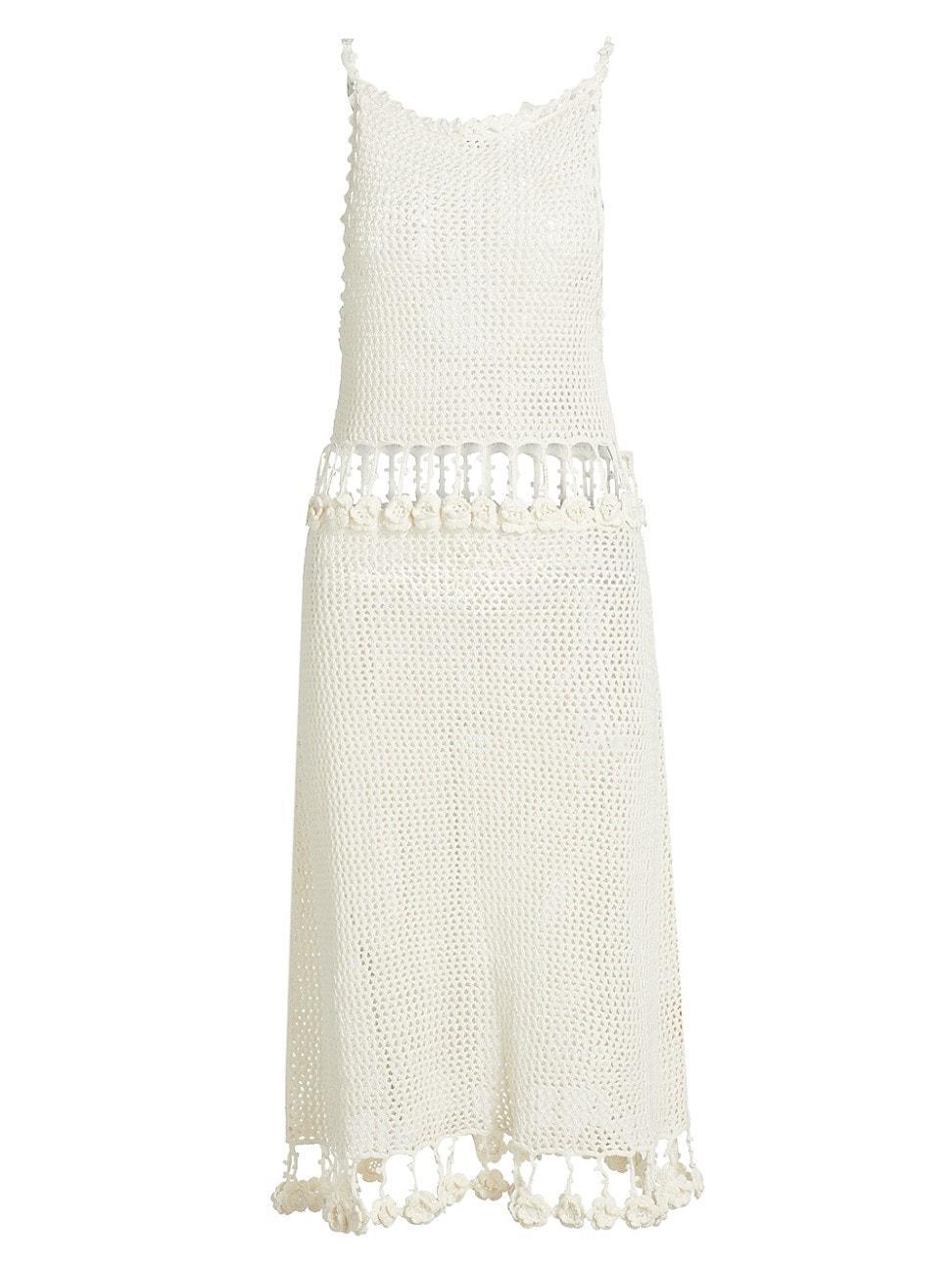 Womens Posy Cotton-Linen Crochet Dress product image