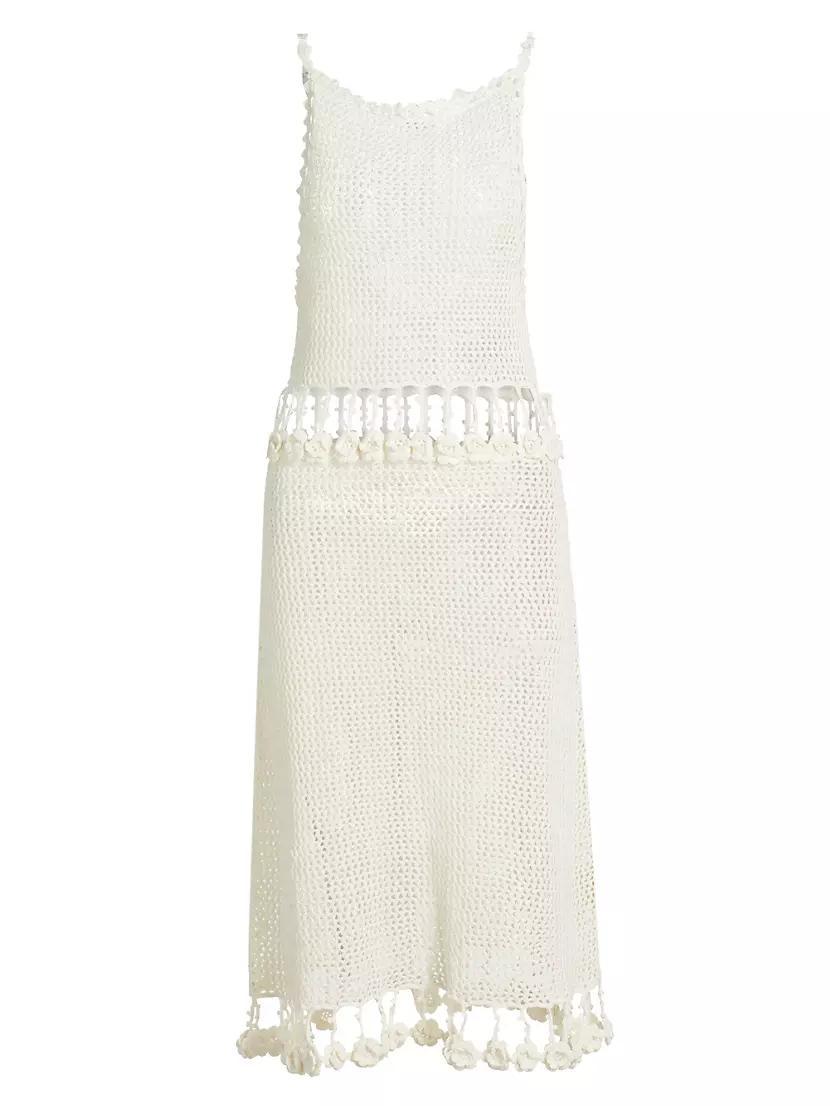 Posy Cotton-Linen Crochet Dress Product Image