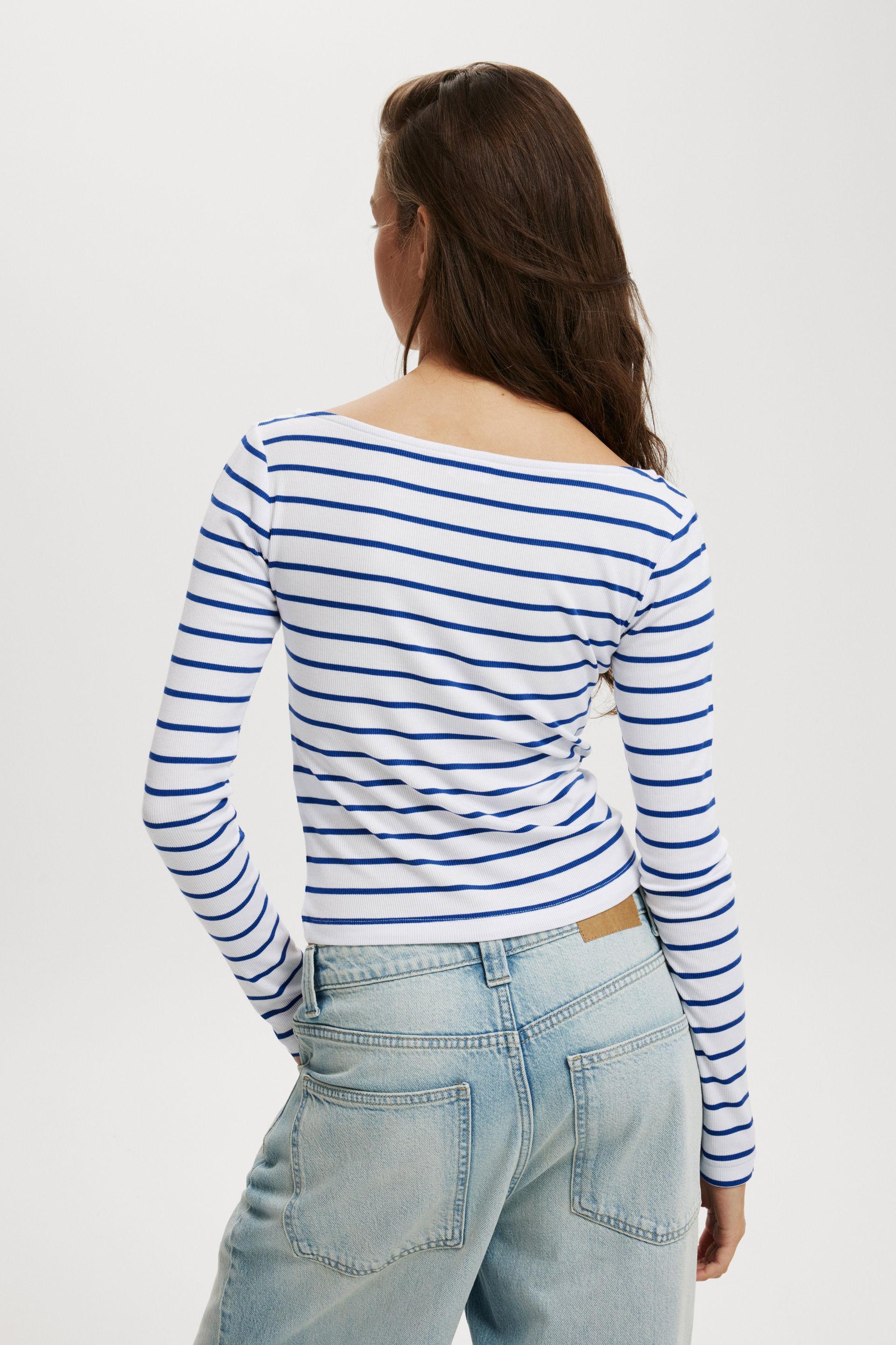 Staple Rib Boat Neck Long Sleeve Top Product Image