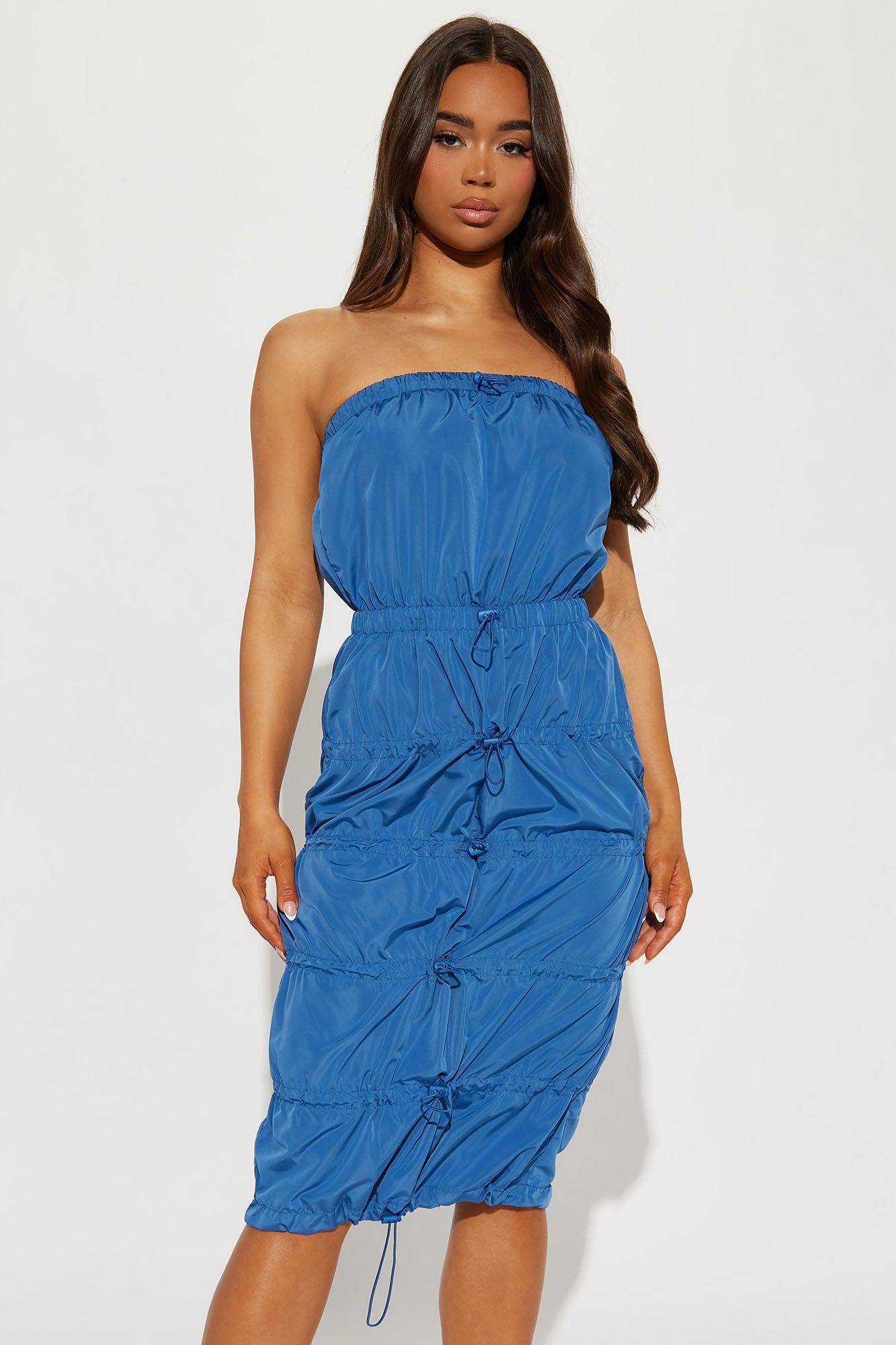 Gia Parachute Midi Dress - Blue Product Image