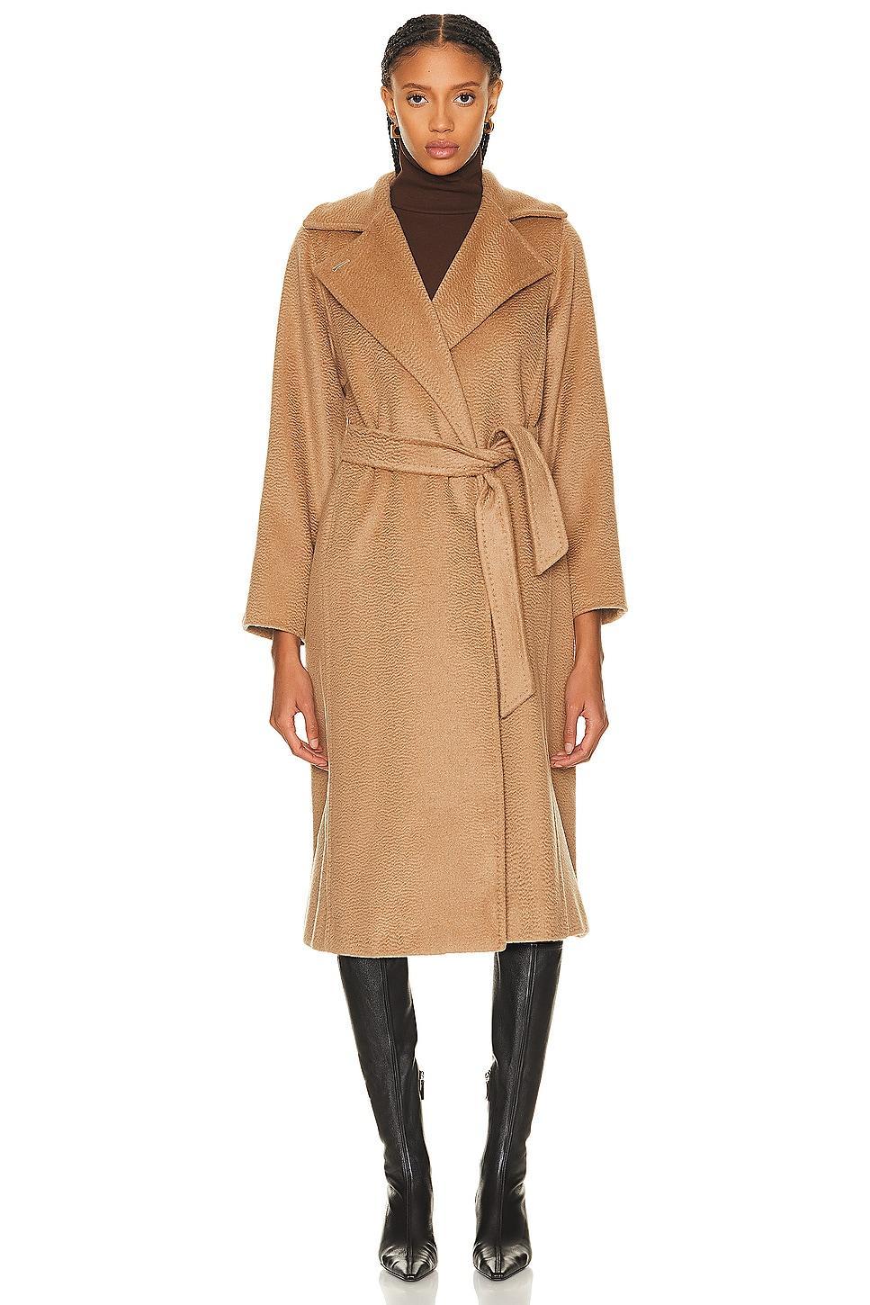 Womens Manuela Icon Camel Hair Wool Wrap Coat Product Image