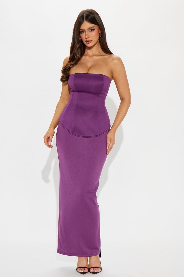 Janette Strapless Maxi Dress - Eggplant Product Image