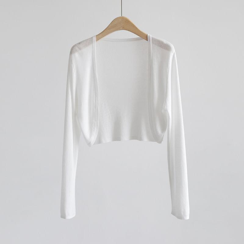 Plain Open Front Cropped Light Jacket Product Image