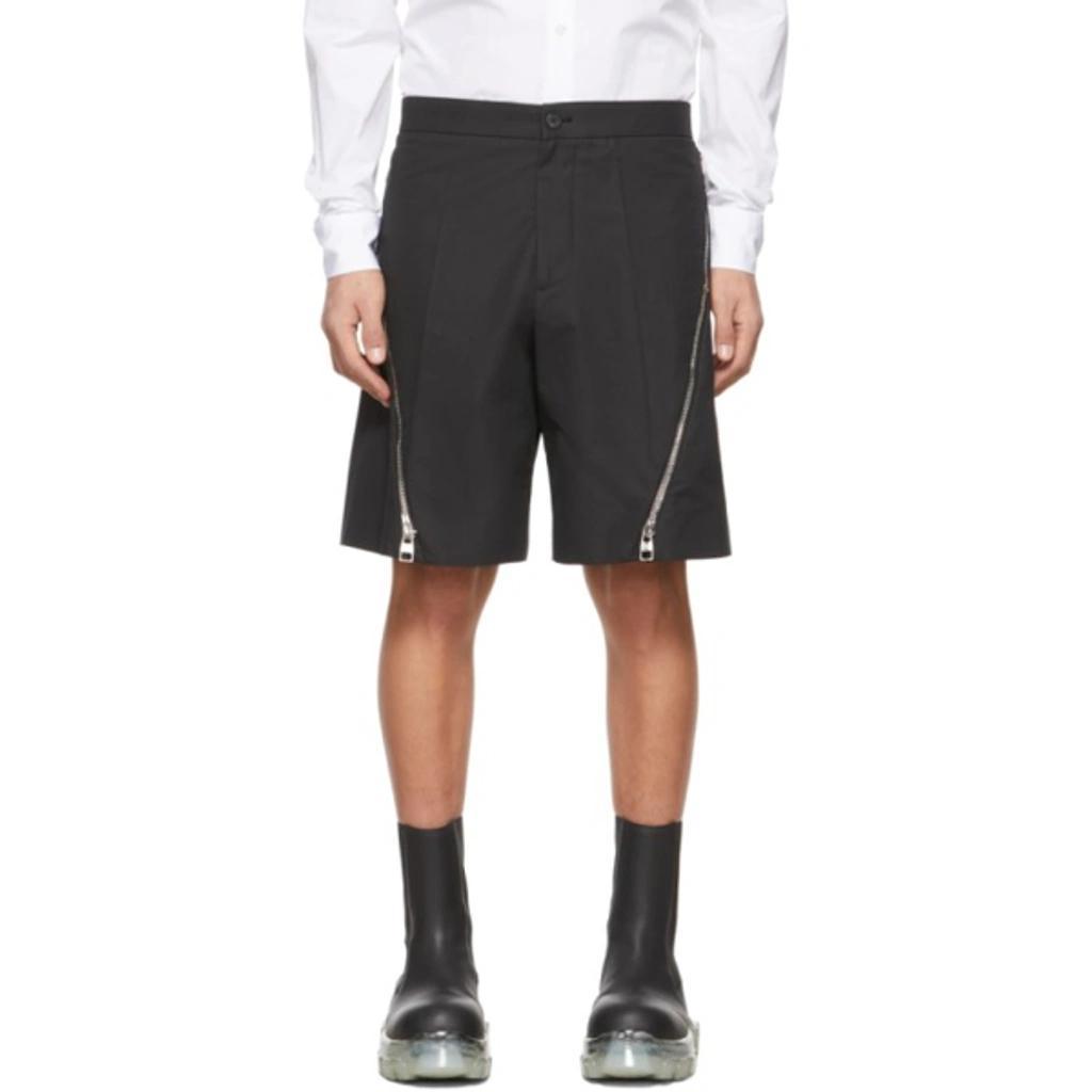 Cotton Bermuda Shorts With Zip Detail - Atterley In Black Product Image