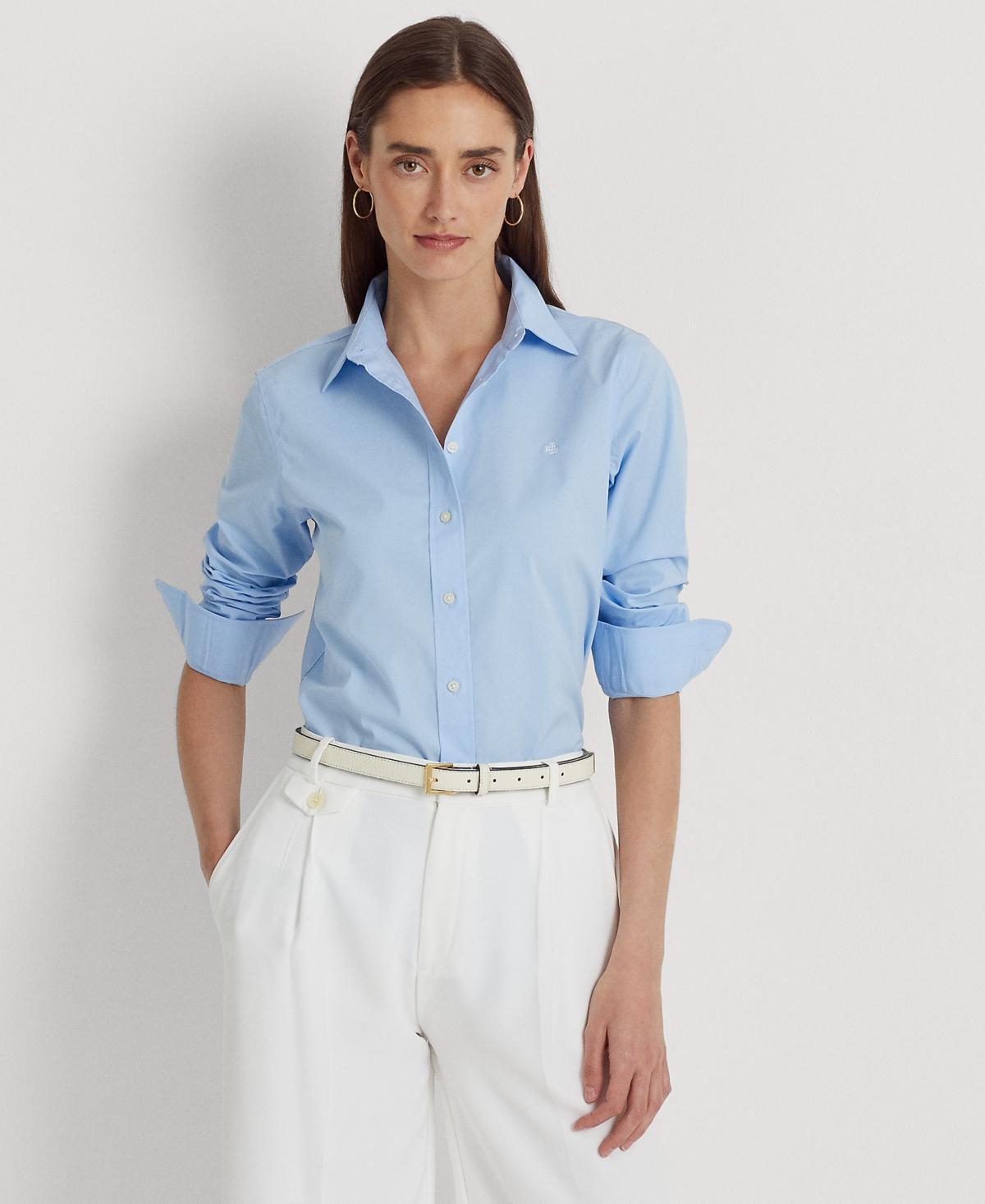 Lauren Ralph Lauren Easy Care Stretch Cotton Shirt Women's Short Sleeve Button Up product image