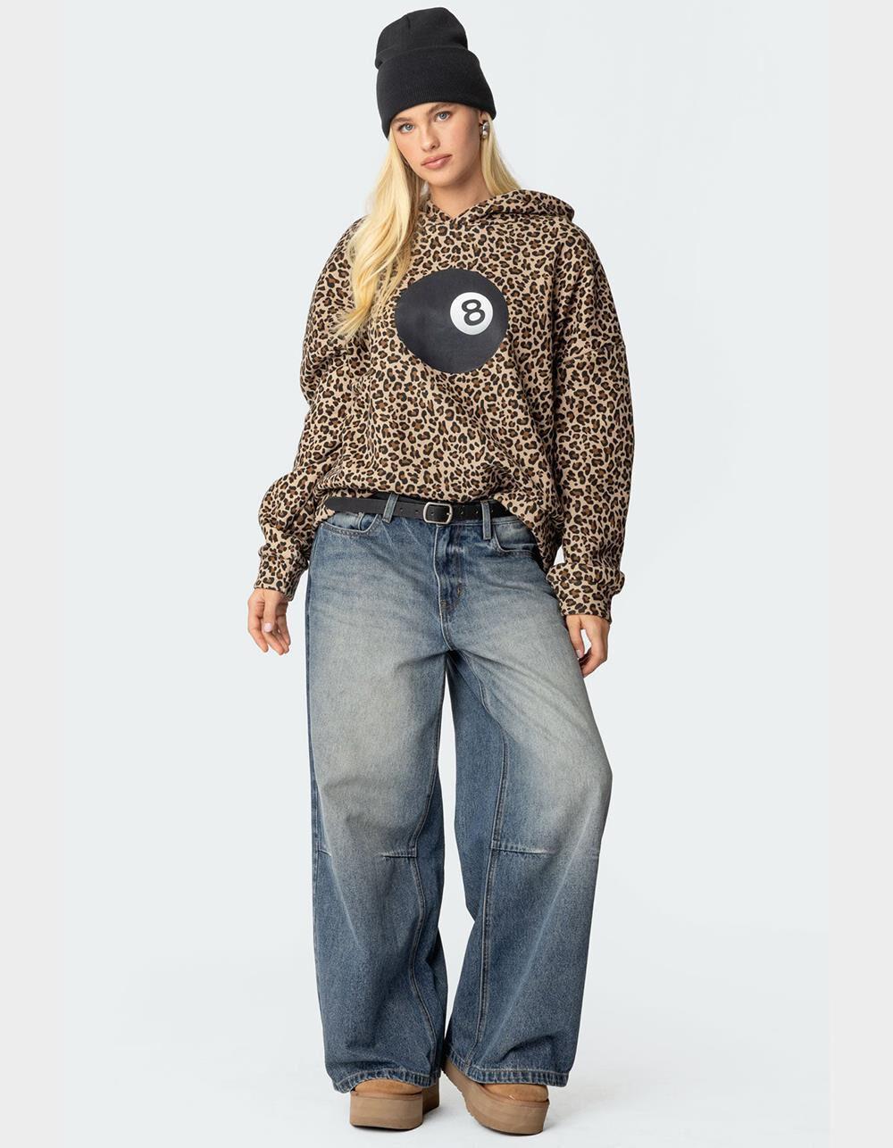 EDIKTED Leopard Magic 8 Oversized Hoodie Product Image