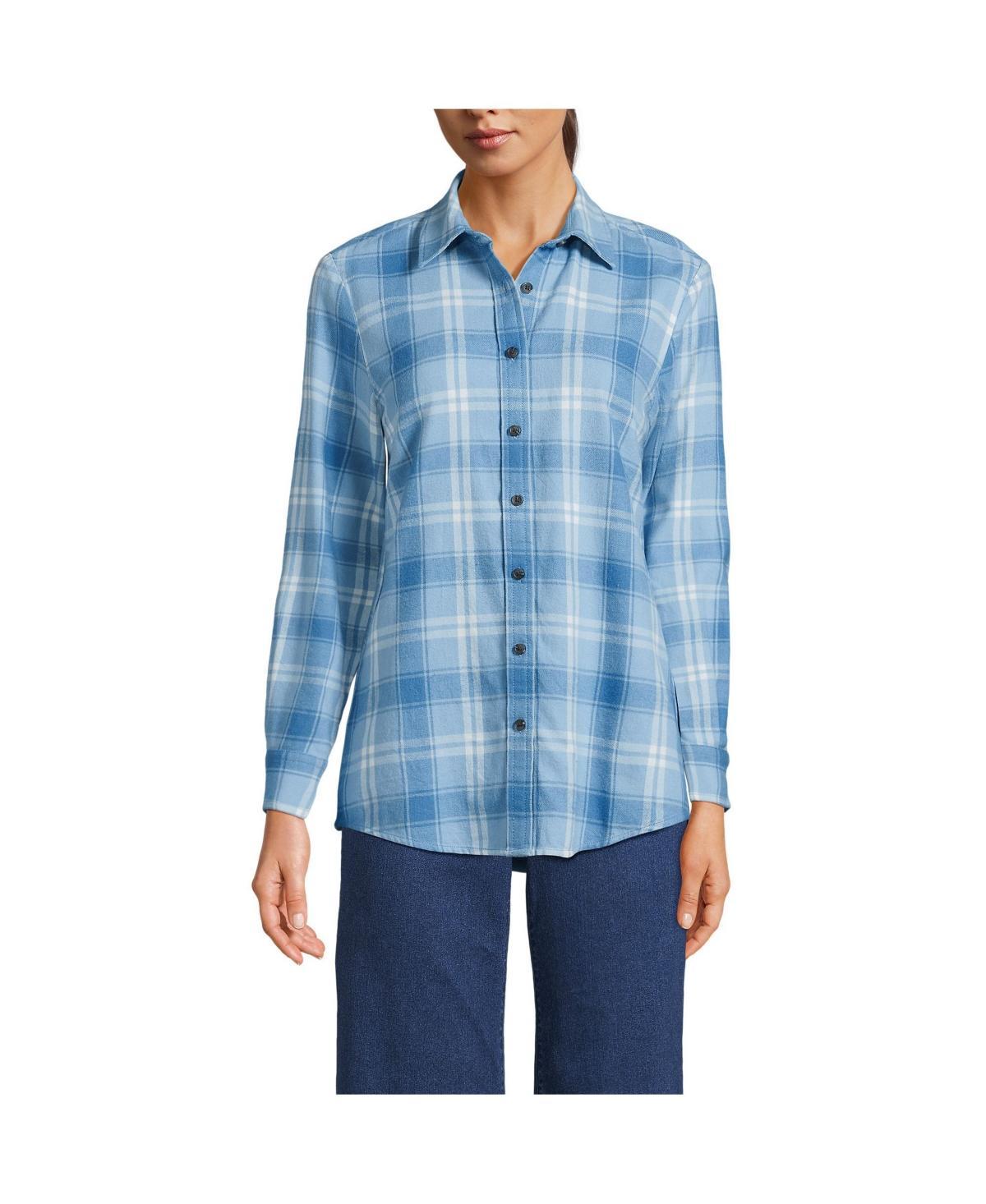 Womens Lands End Flannel Boyfriend Shirt Product Image