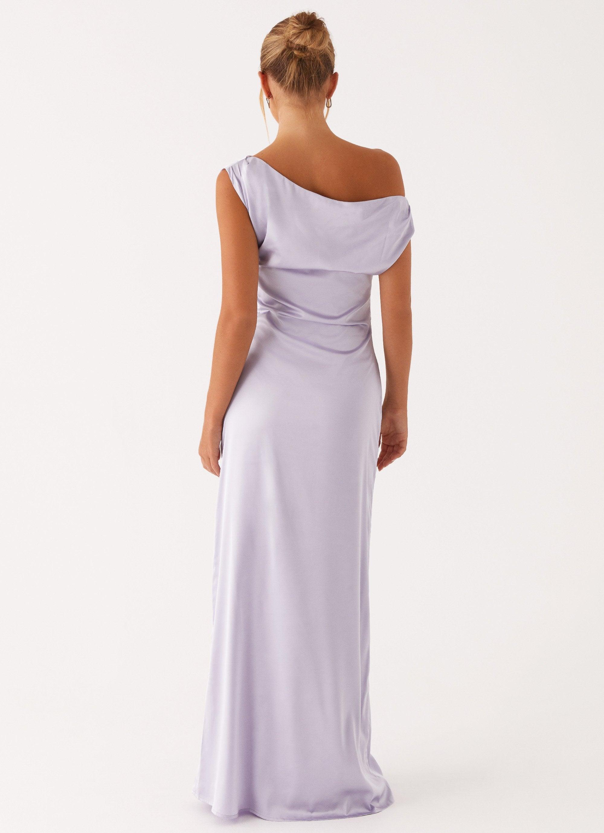 Heart Of Glass Satin Maxi Dress - Lilac Product Image