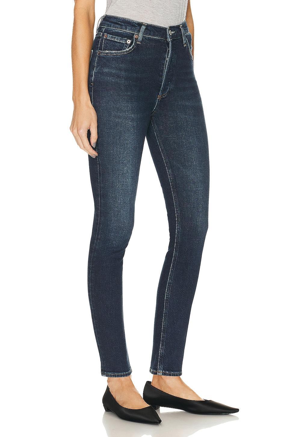 AGOLDE Nico High Rise Slim in Blue. - size 23 (also in 24, 25, 26, 27, 28, 29, 30, 32, 33, 34) Product Image