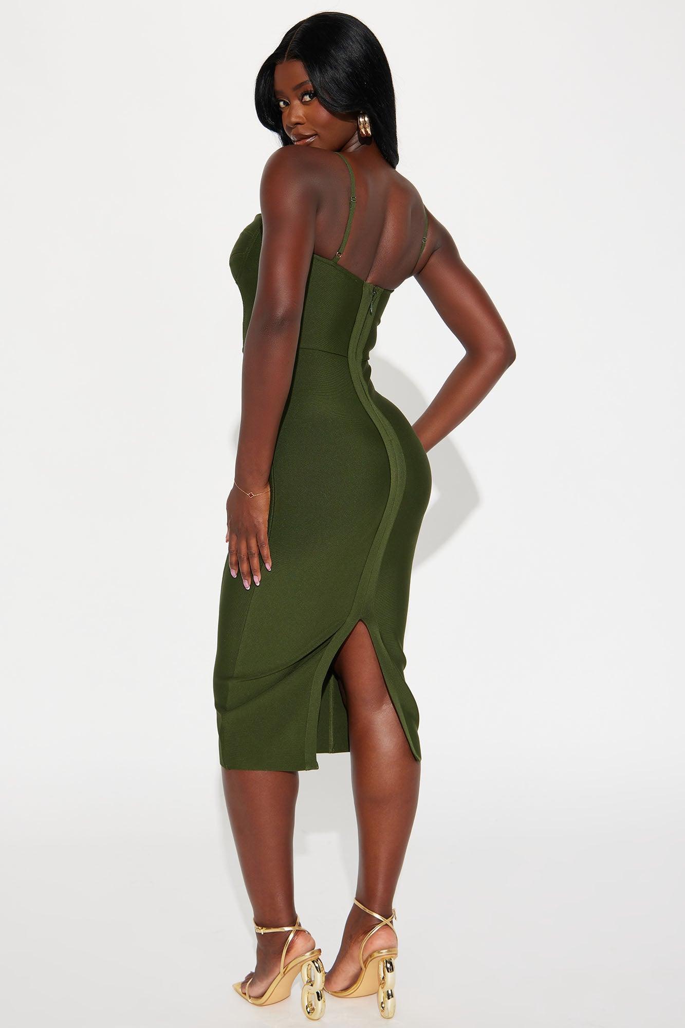 Becky Bandage Midi Dress - Olive Product Image