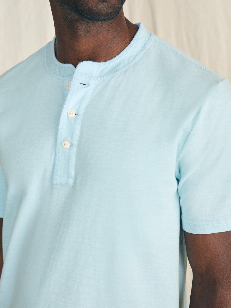 Short-Sleeve Sunwashed Henley - Blue Oasis Product Image