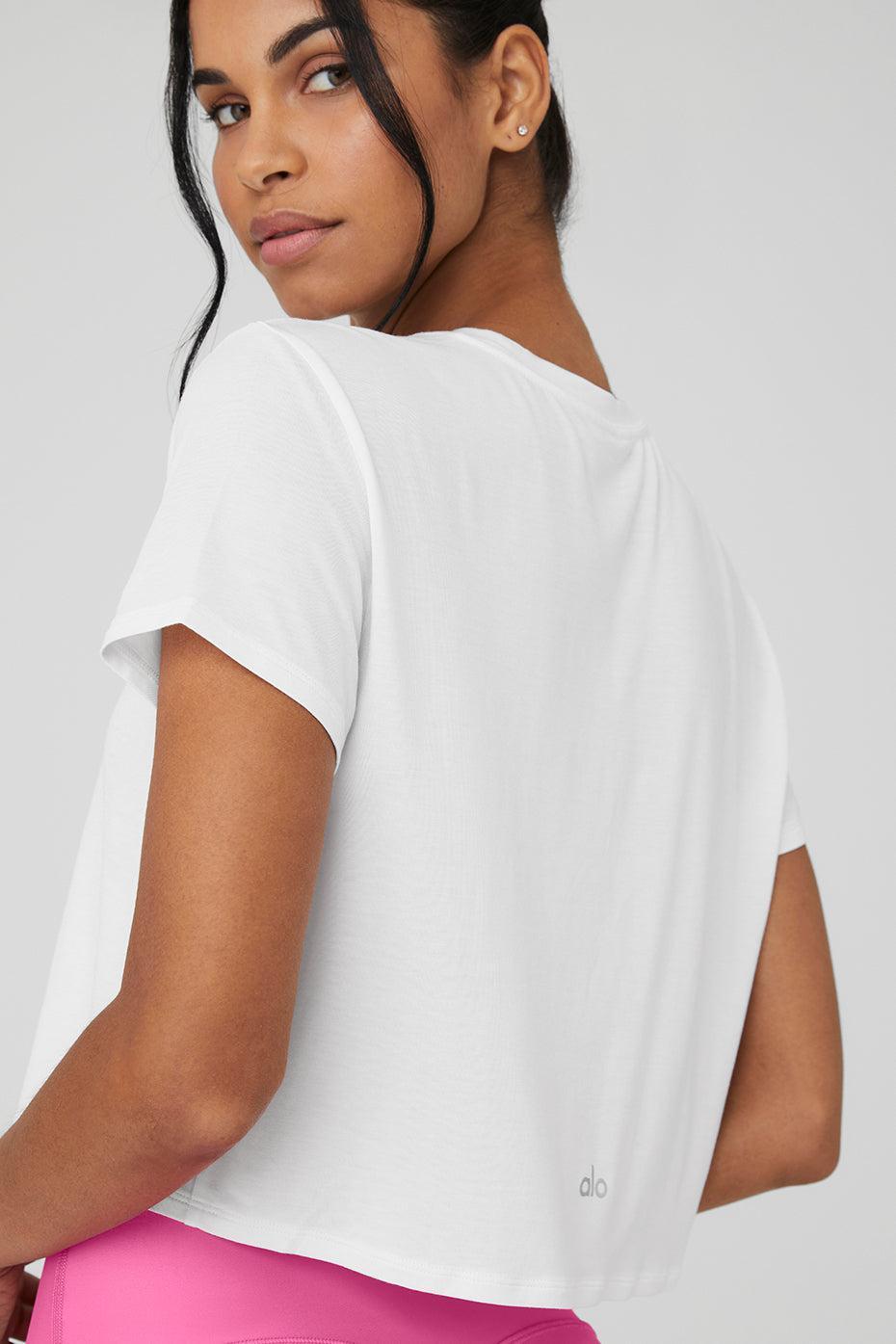 Cropped All Day Short Sleeve - White Female Product Image