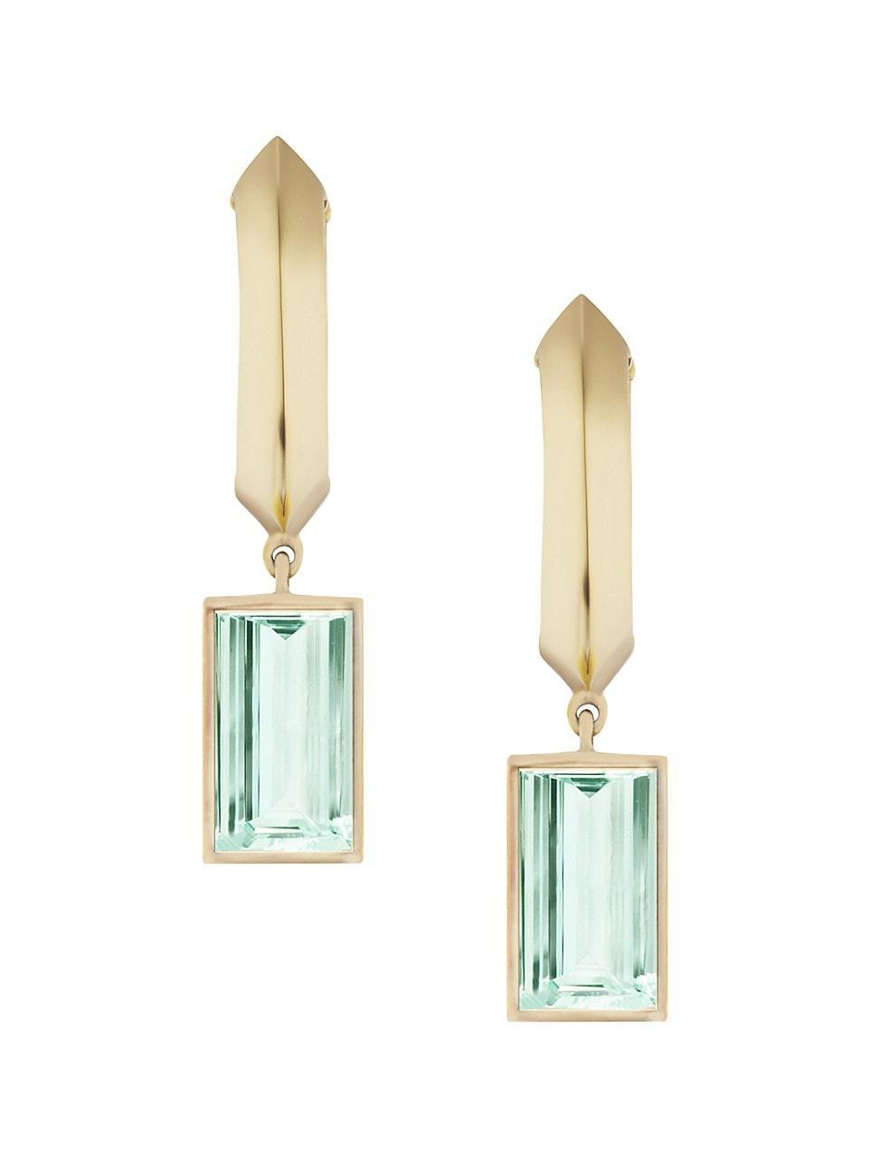 Womens Nomad 18K Yellow Gold & Green Beryl Drop Earrings Product Image