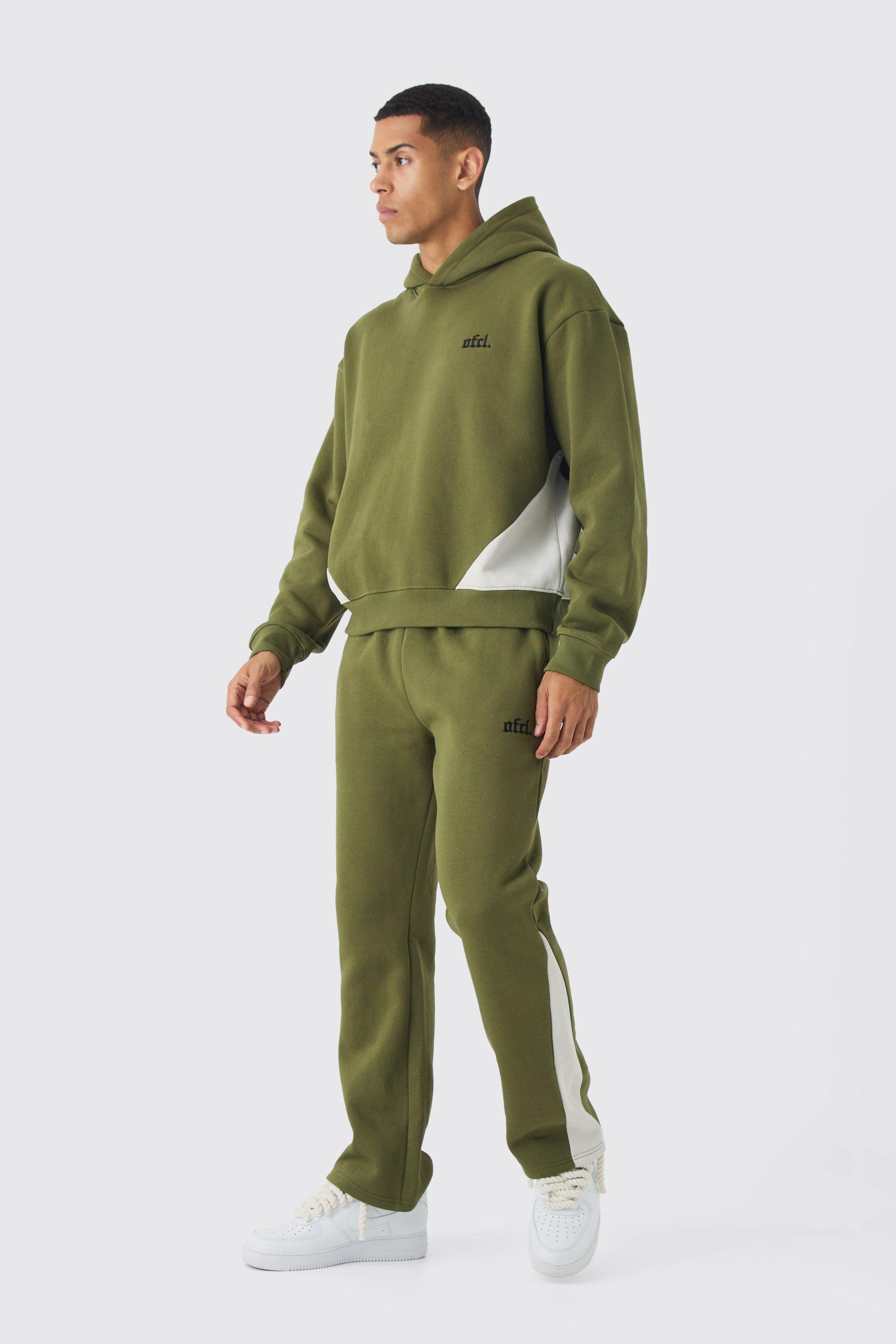 Oversized Boxy Colour Block Gusset Tracksuit | boohooMAN USA Product Image