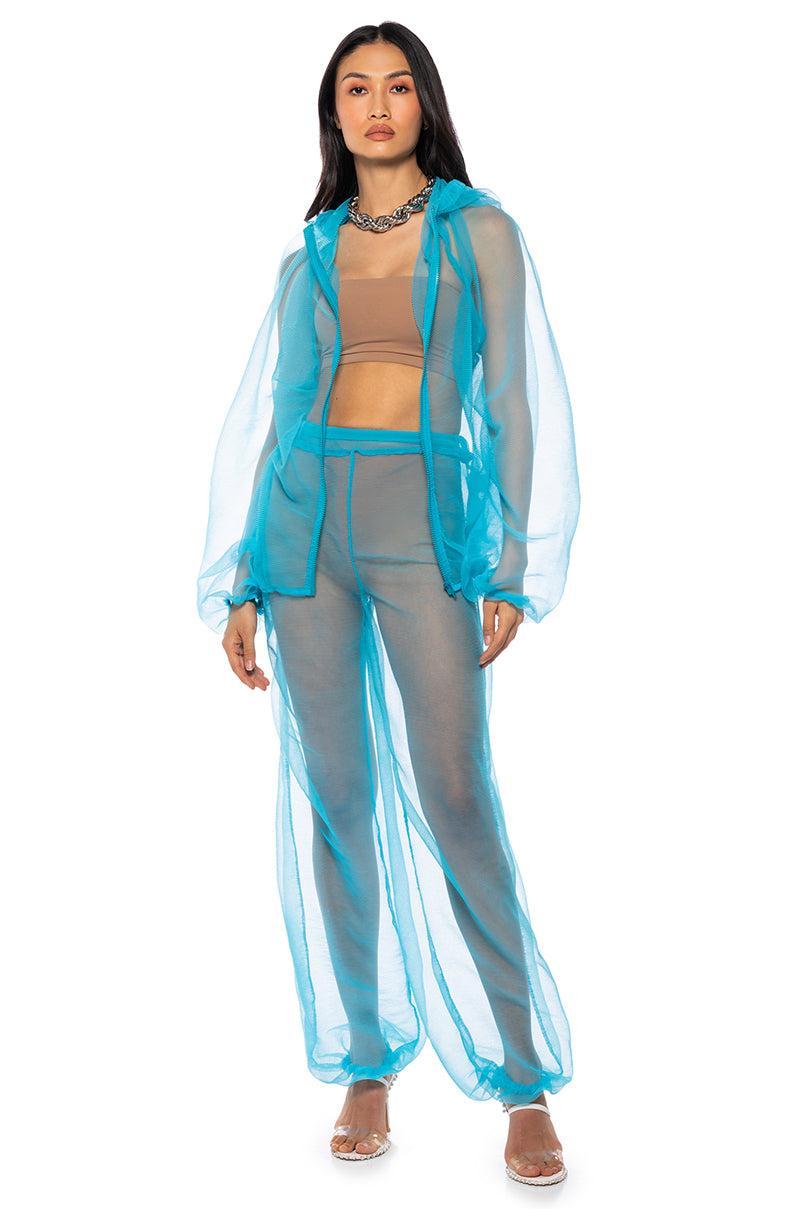 I DREAM OF JEANNIE PLEATED MESH JOGGER IN BLUE Product Image